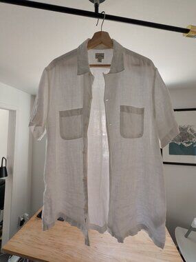 J Crew Linen Shirt - Baird McNutt Irish Linen - Large
